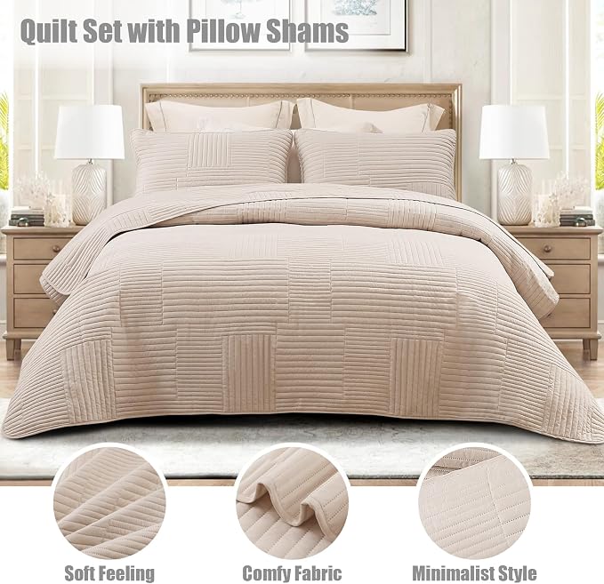 Whale Flotilla Ultra Soft Queen Quilt Bedding Set, Lightweight Microfiber Brich - Image 2