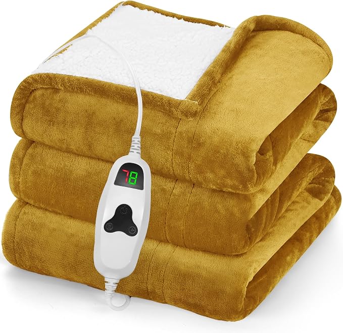 greenoak Heated Blanket Electric Throw 50"X60", Heating Blankets by Greenoak