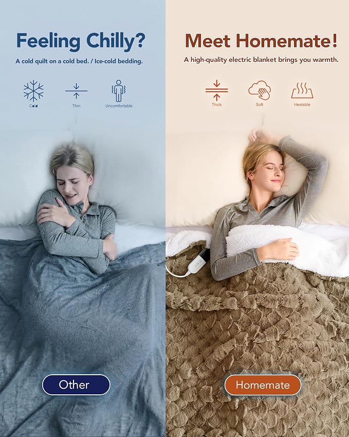 Homemate Heated Blanket Electric Throw - Image 4