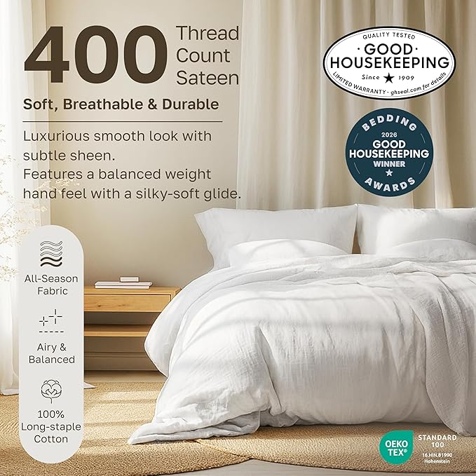 California Design Den Soft 100% Cotton Bed Sheets Full Size Set, 400 Thread - Image 3