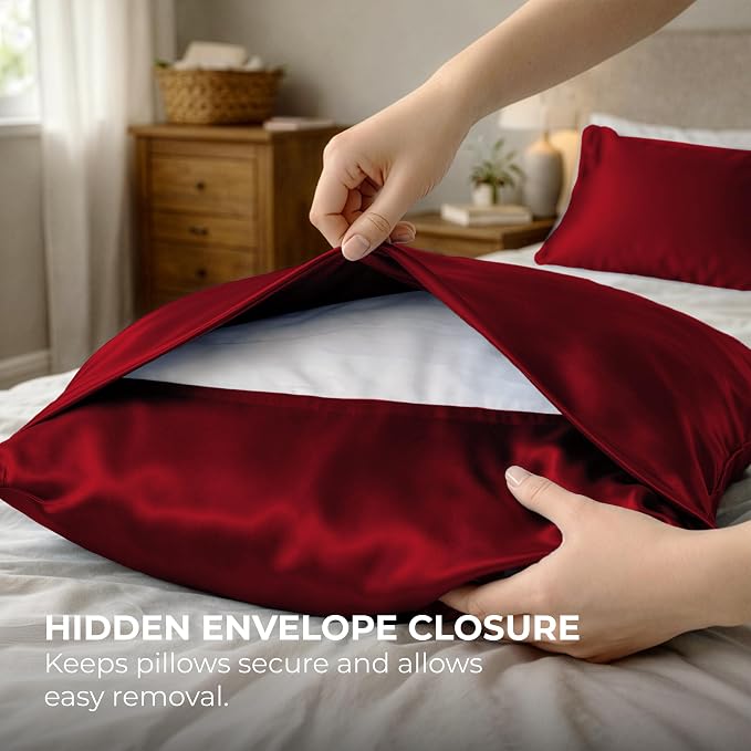 Pure Bedding Satin Pillowcase 2 Pack - Image 7