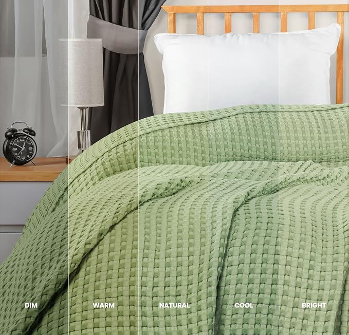 Utopia Bedding 100% Cotton Waffle Weave Blanket King Size - Image 5