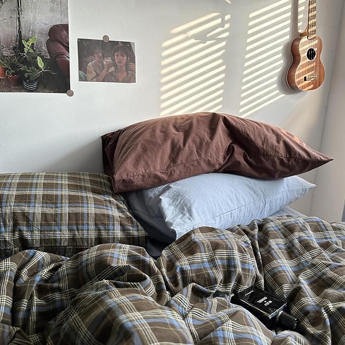 mixinni Vintage Buffalo Plaid Duvet Cover Set Queen Size - Image 4