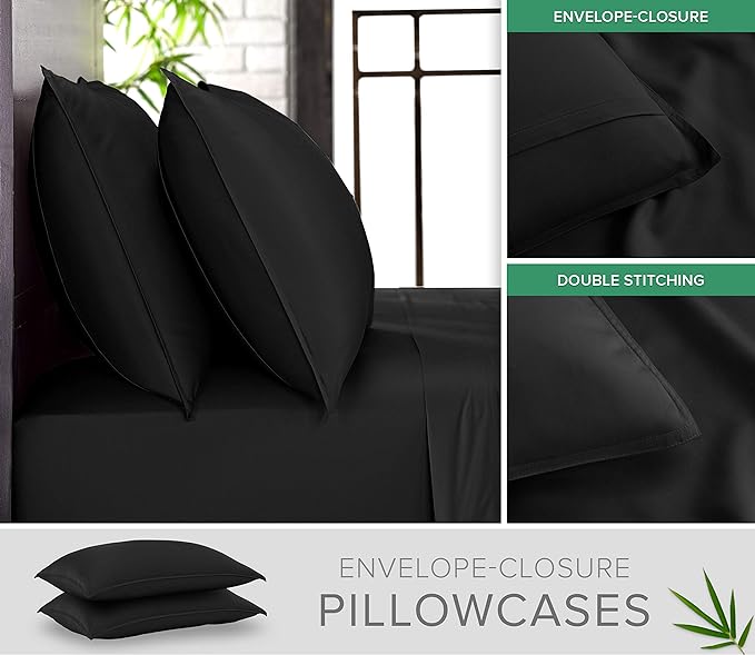 Queen Pillowcases by Pure Bamboo, Genuine 100% Organic Viscose Derived from - Image 2