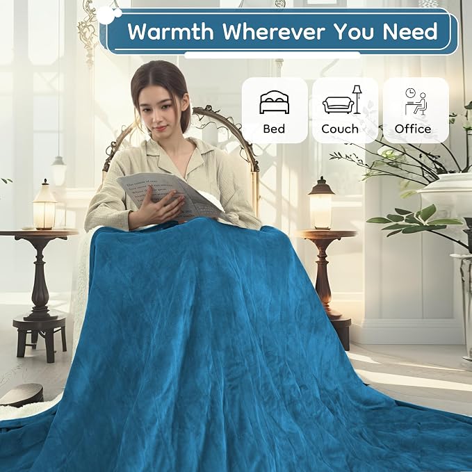LaffyLo Electric Heated Blanket Full Size 72 x 84, Fast Heating Blanket - Image 3