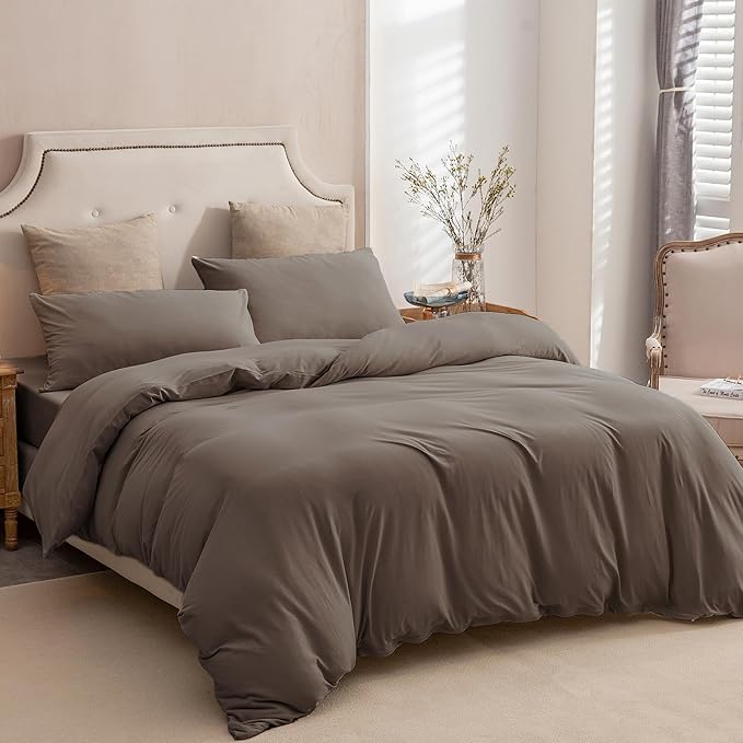 PURE ERA Jersey Knit Duvet Cover Set 100% T-Shirt Cotton Super Soft Comfy 3pc - Image 4