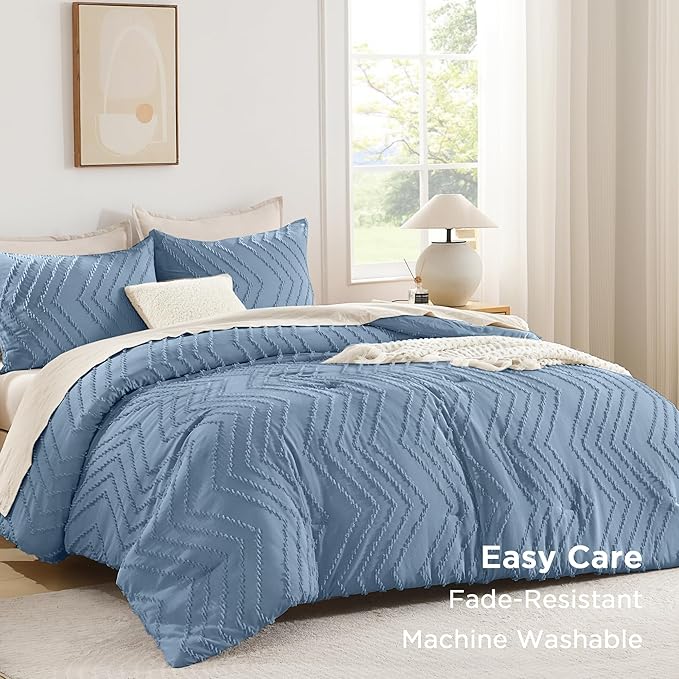 Andency Greyish Blue Twin/Twin XL Comforter Set, Twin Bed Comforter - Image 3