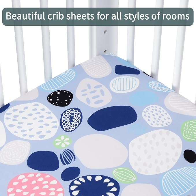 GUNTAIL Baby Crib Sheets for Boys Girls, 2 Pack Fitted Crib Sheet for Standard - Image 3