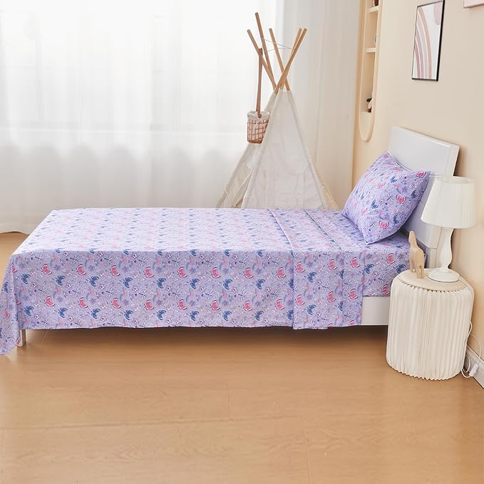 lasoftan Kids Sheet Set Twin Size 3 Pcs, Girls Sheet Set - Image 6