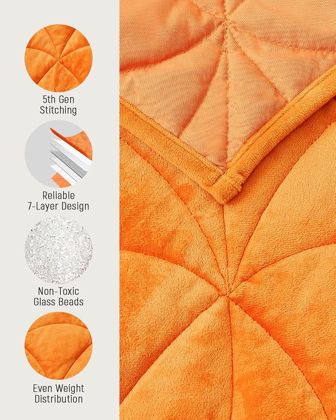 Weighted Lap Blanket 7 lbs for Adults, Luxury Soft Small Weighted Blanket - Image 6
