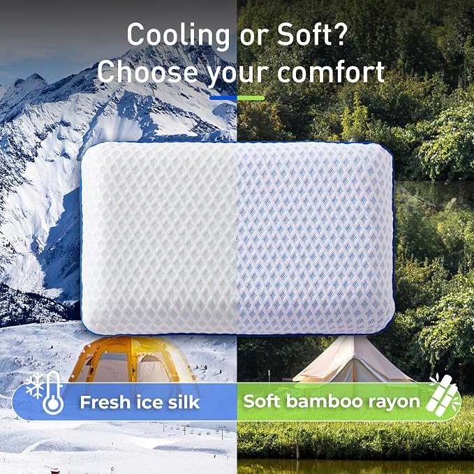 fulocean Cooling Travel & Camping Memory Foam Pillow - Image 3
