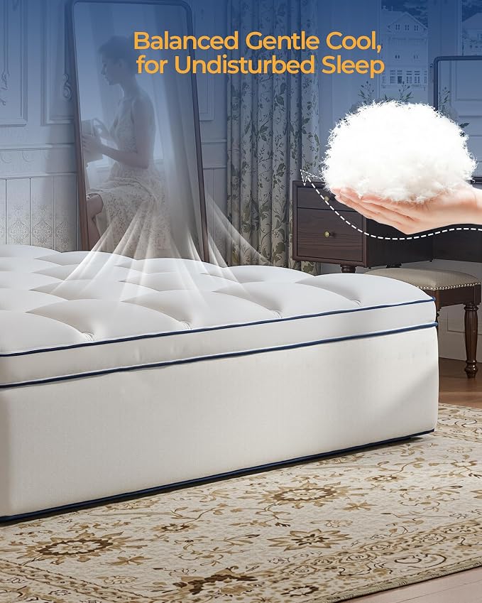 KAYFIA TwinXL Mattress Topper, Extra Thick Mattress Pad Cover - Image 6