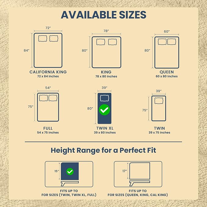Twin XL Size Mattress Protector Waterproof, Premium 200 GSM Terry Mattress Cover - Image 3