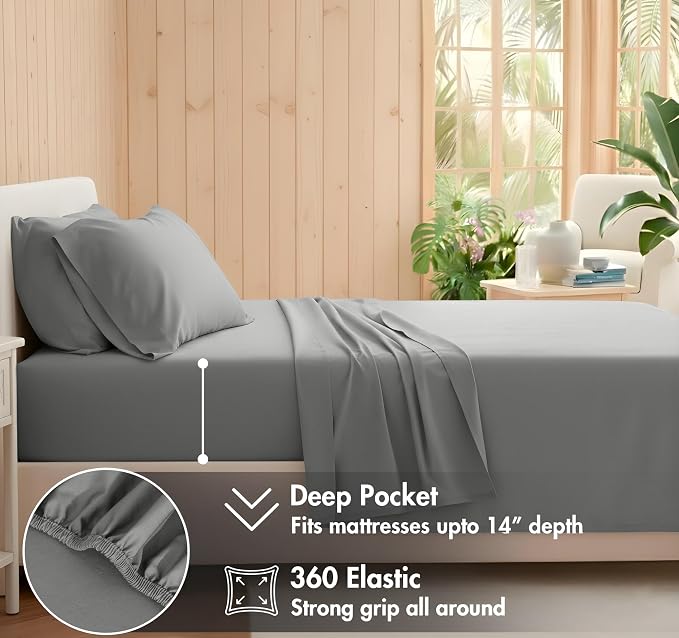 RUVANTI 100% Cotton Sheets – California King Percale Bedding, Cooling & - Image 4