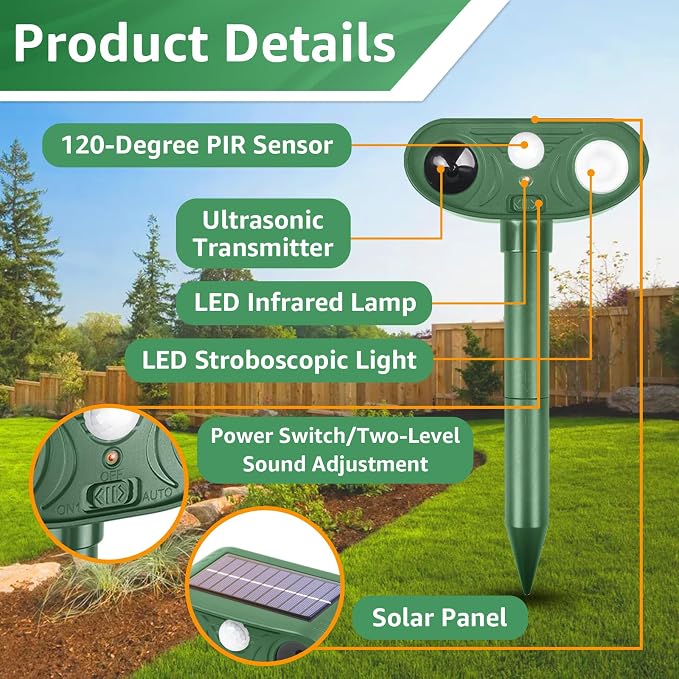 Solar Ultrasonic Animal Repellent Outdoor - Image 2