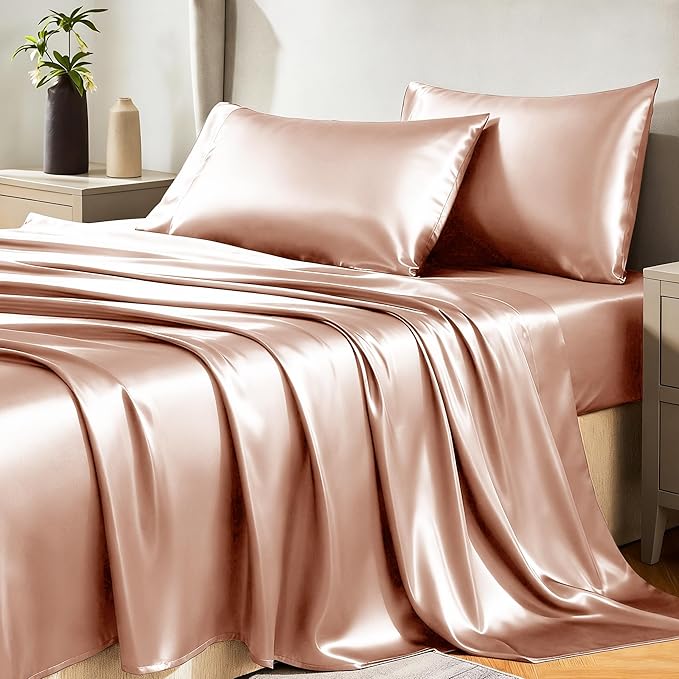 CozyLux Satin Sheets Queen Size Bed Set by CozyLux