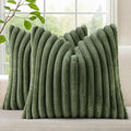 decorUhome Cozy Faux Fur Throw Pillow Covers 24x24 Set of 2 Decorative Soft by decorUhome