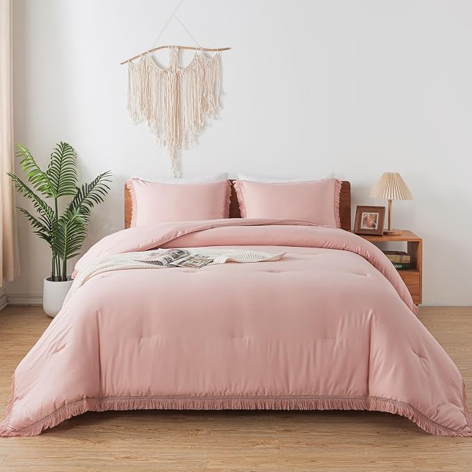 Andency Pink Comforter Set Full Size - Image 3