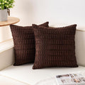 Aegero Pack of 2 Corduroy Decorative Throw Pillow Covers 22x22 Inch Soft by Unknown
