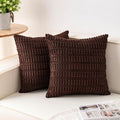 Aegero Pack of 2 Corduroy Decorative Throw Pillow Covers 26x26 InchSoft Striped by Unknown
