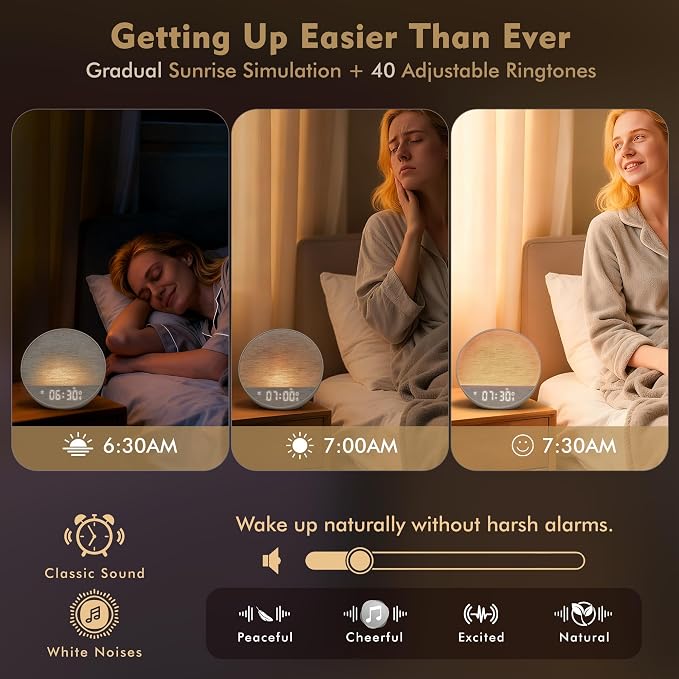 Tap-to-Snooze Sunrise Alarm Clock - Image 3