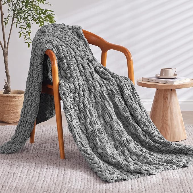 Knitted Weighted Blanket Kids, No Beads Heavy Blanket 36” x 48'' 5lbs, - Image 2