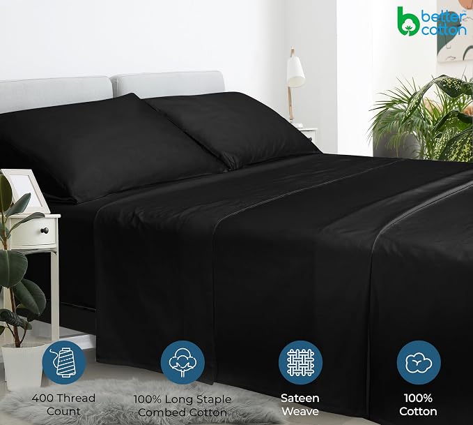 Royale Linen 400 Thread Count 100% American Grown Cotton Flat Sheet - Image 7