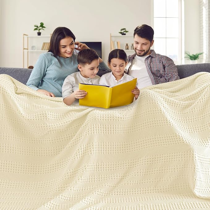 PHF Cooling Waffle Blanket California King Size, Lightweight 60% Rayon from - Image 2