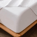 MooMee Fitted Bottom Sheet Only 100% Washed Cotton Linen Like Textured by MOOMEE