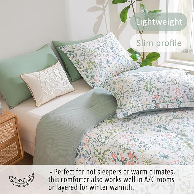 LEMIROE Floral Cotton Comforter King Size - Image 3