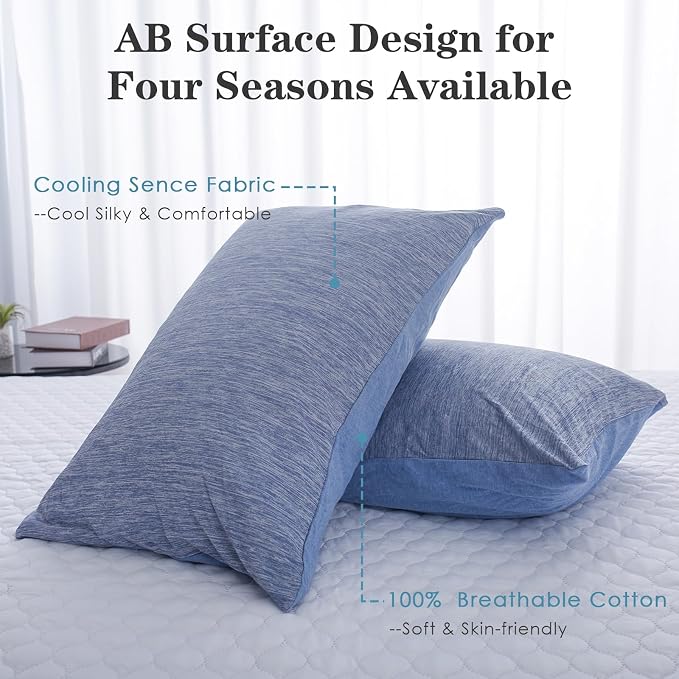 CHOSHOME Cooling Pillow Cases Zipper Pillow Covers Q-Max > 0.45 Zippered - Image 3