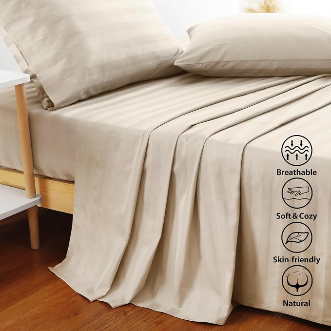 Flat Sheet Only 2 Pack, TwinXL Size 400 Thread Count 100% Egyptian Cotton Flat - Image 3
