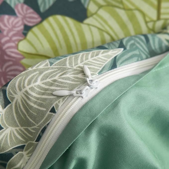 mixinni Tropical Multicolored Leaves Print Duvet Cover 2 Pillowcases Botanical - Image 6