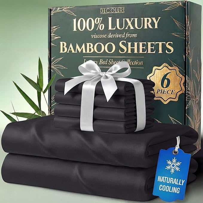 DECOLURE 100% Viscose Derived from Bamboo Sheets King Size by DECOLURE