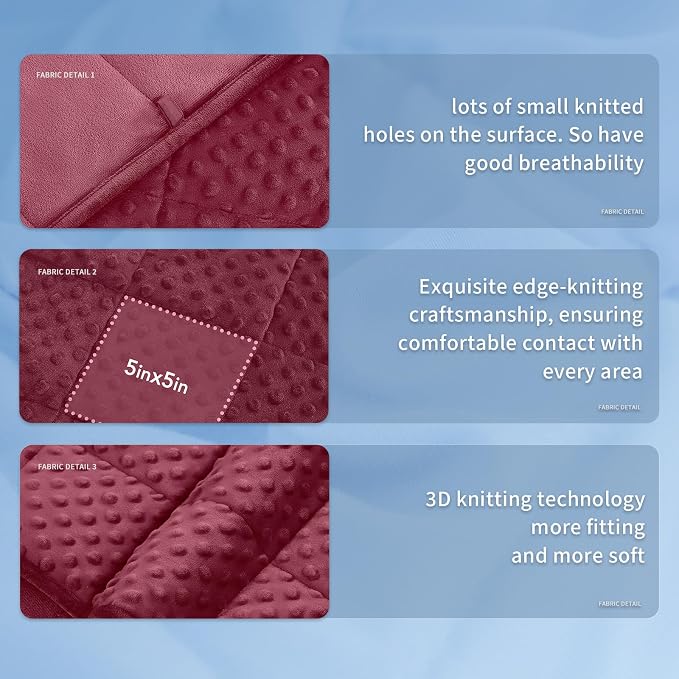 Topcee Weighted Blanket for Adults, Minky Dots Heavy Blanket for Woman - Image 6