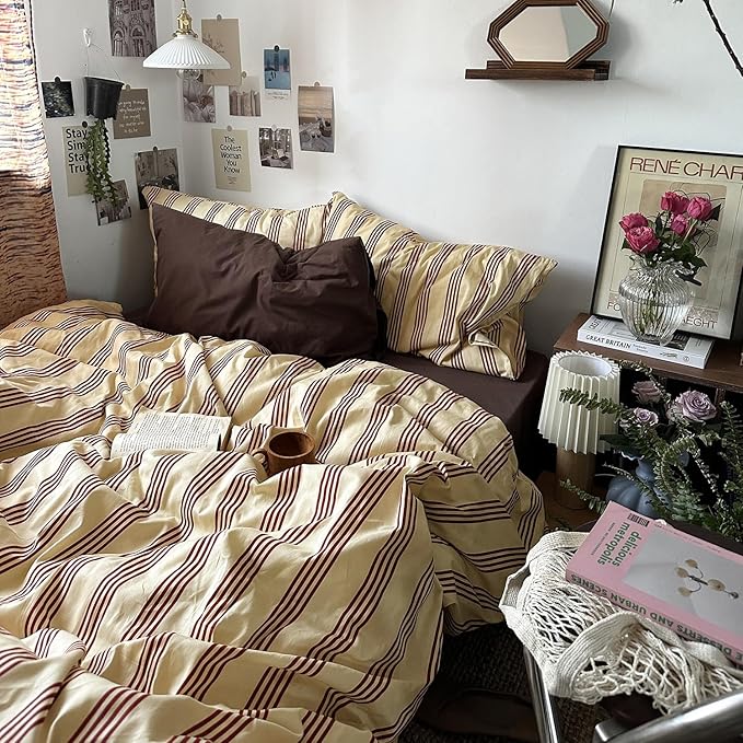 mixinni Retro Striped Duvet Cover Set Full - Image 5