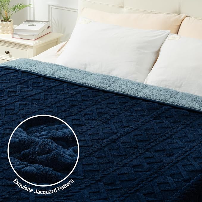 Wemore Weighted Blanket for Adults Twin Size 15 lbs, Dual Sided Soft Fuzzy - Image 5