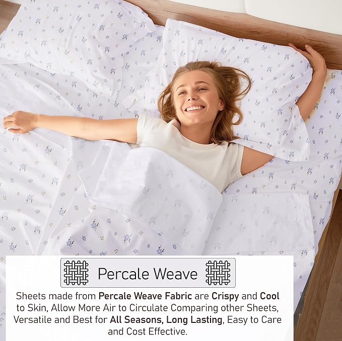 RUVANTI 100% Cotton Sheets – Twin XL Size Percale Bedding, Cooling & Breathable - Image 3