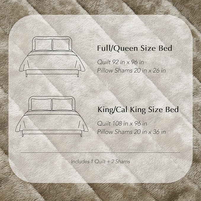 EVERGRACE Velvet Quilt Set King Size, Luxurious Soft Striped Channel Bedding Set - Image 9