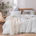 BESTOUCH Duvet Cover Set 100% Washed Cotton Linen Feel Super Soft Comfortable by BESTOUCH