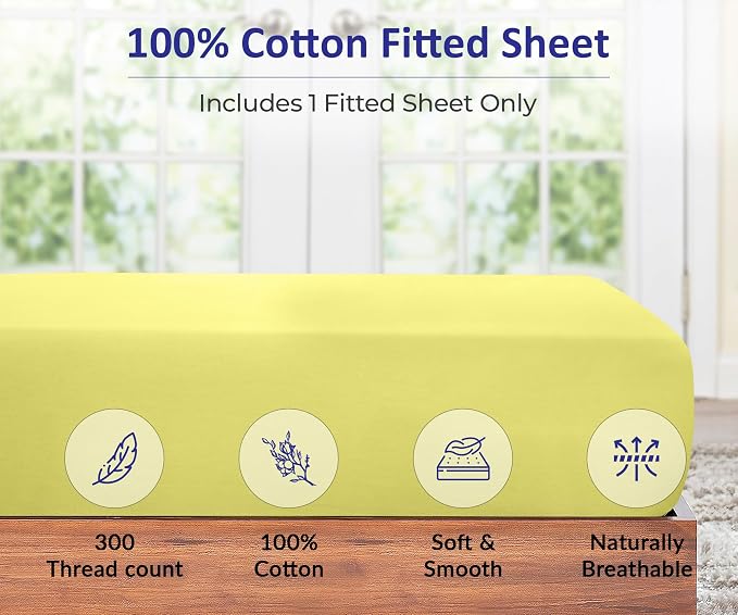 ROYALE LINENS 300 Thread Count 100% Long Staple Combed Cotton Fitted Sheet King - Image 4
