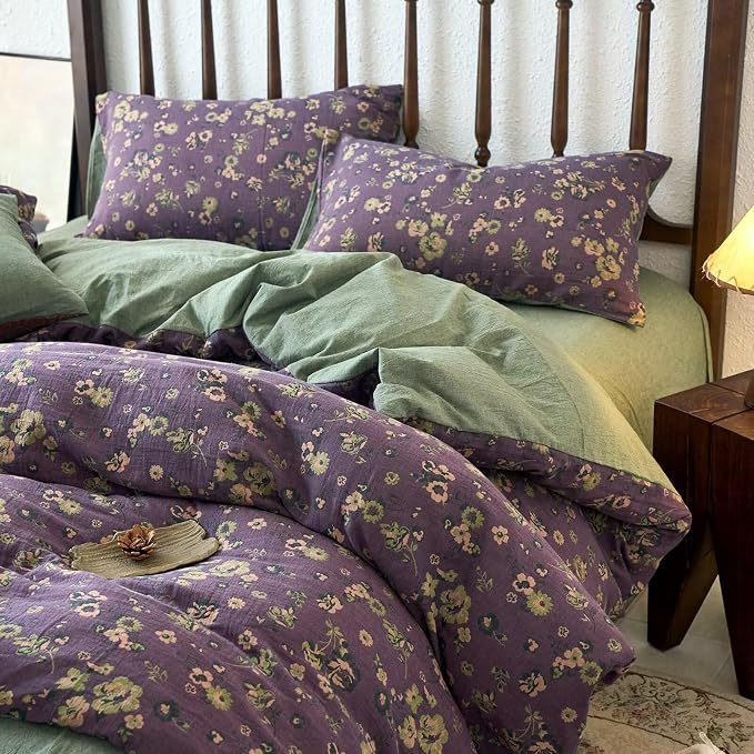 mixinni Vintage Floral Duvet Cover Queen Set - Image 4