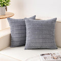 Aegero Pack of 2 Corduroy Decorative Throw Pillow Covers 18x18 InchSoft Boho by Unknown