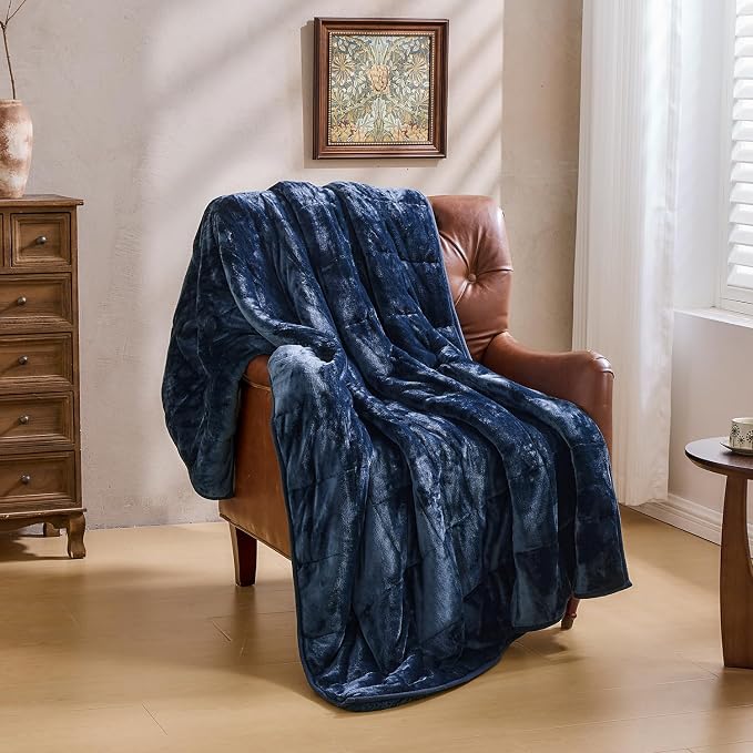 Super Fuzzy Soft Sherpa Fleece Weighted Blanket, 15 lbs Dual Sided Fluffy Heavy - Image 7