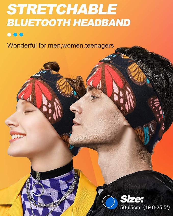 LC-dolida Sleep Headphones Headband Bluetooth 5.4, Sports Headband Earphones - Image 2