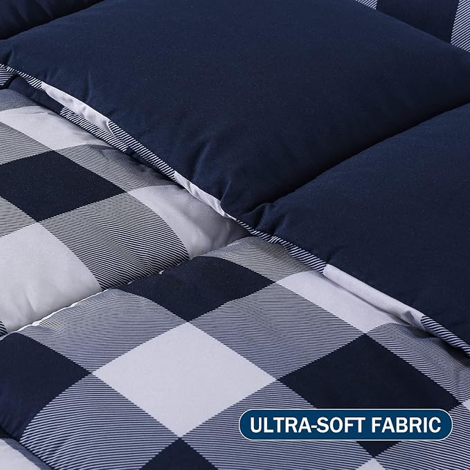 downluxe Lightweight Plaid Comforter Set - Image 4