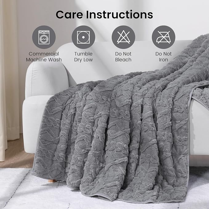Drewin Fleece Weighted Blanket Queen Size, Ultra-Comfy Furry Sherpa Heavy - Image 7