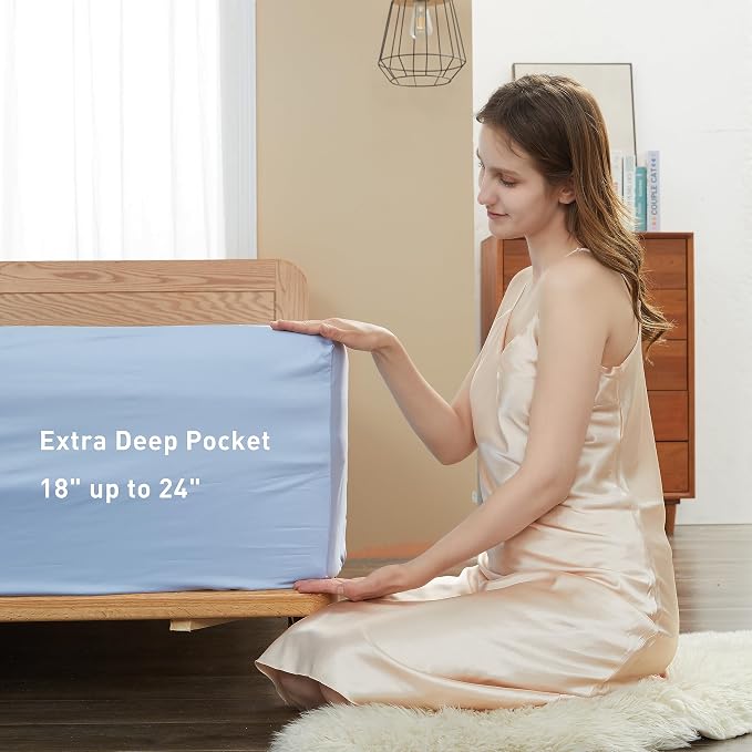 Sunflower King Fitted Sheet, 1-Piece Extra Deep Pocket Fitted Bottom Sheet 19" - Image 3