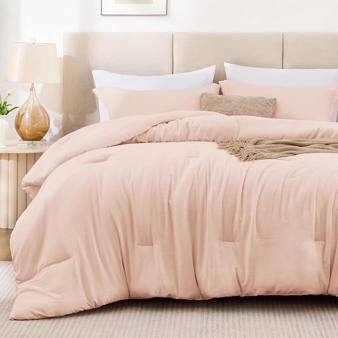 Love's cabin Pink Twin/Twin XL Comforter Set, 2-Piece Prewashed Bed Set - Image 2