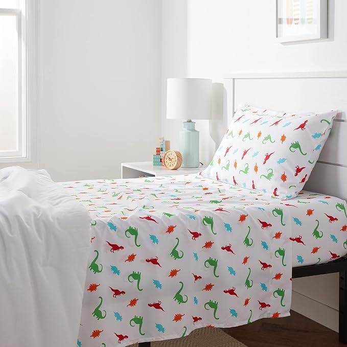 Amazon Basics Kid's Soft, Breathable, Easy-Wash Microfiber 3-Piece Sheet Set by AmazonBasics